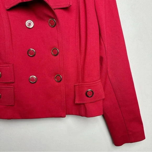Frank Lyman  Womens Size 6 Double Button Red Cropped Blazer - Picture 7 of 15
